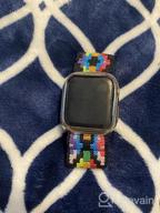 img 1 attached to Apple Watch Band Scrunchies Leopard Pattern Soft Nylon Strap Replacement Wristband For Series 8/7/SE/6/5/4/3/2, Sizes 41Mm 40Mm 38Mm Elastic Stretchy Solo Loop TOYOUTHS review by Marc Farrell