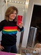 img 1 attached to 🌈 Ferrtye Women's Rainbow Pullover Sweater: Lightweight, Long Sleeve, Crew Neck, Loose Knit review by Darren Neal