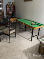 img 1 attached to Soozier 55" Portable Folding Billiards Table - Perfect For Family Game Nights With Cues, Balls, And Accessories Included review by Terry Reed