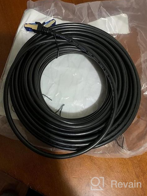 img 1 attached to GearIT Cat8 40Ft Outdoor Ethernet Cable: Waterproof, Direct Burial, Pure Copper, 40Gbps, POE Compatible For Network And Internet review by Paul Green