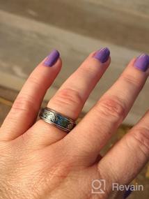 img 5 attached to 🐉 Кольцо с вращающимся кельтским драконом и волокнистым карбидом Hijones: Прочное стальное свадебное кольцо для мужчин и женщин