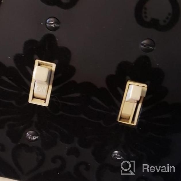 img 1 attached to Upgrade Your Home With The Stylish Amerelle Damask Double Rocker Wallplate In Black review by Mitch Wright