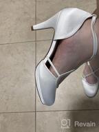 картинка 1 прикреплена к отзыву Chic And Comfy: Low Heel Satin Bridal Wedding Shoes For Women With Ankle Strap And Platform от Tim Toscano