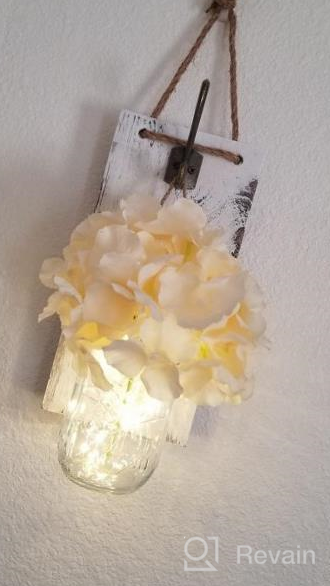 img 1 attached to Rustic Wall Sconces With Remote Control LED Fairy Lights - Farmhouse Decor Set Of Two For Living Room Home Decoration review by Kathleen Roy