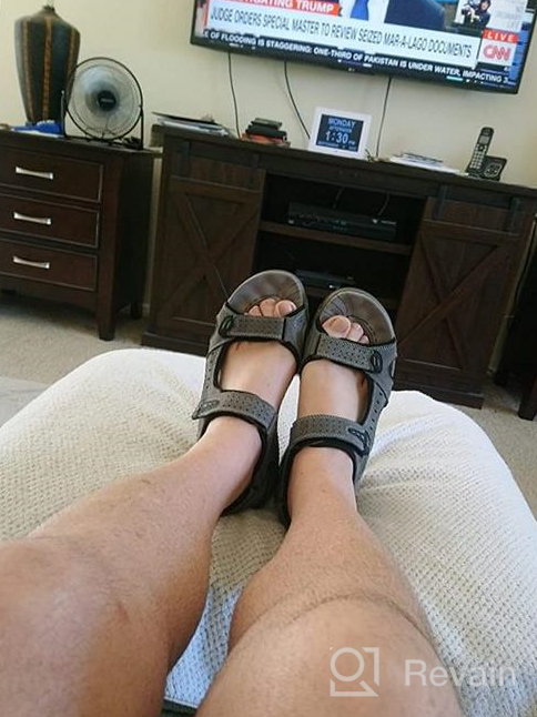 img 1 attached to Waterproof Leather Fisherman Sandals by CAMEL CROWN review by Jon Hill