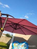 img 1 attached to KITADIN 10FT Patio Offset Umbrella Cantilever Hanging Outdoor Umbrella With Crank Lift 8 Ribs & Crossbar Lake Blue review by Tracy Grant