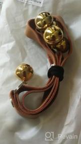 img 8 attached to Adjustable Leather Dog Doorbells With Copper Bell For Potty Training And Outdoor Use - Housetraining Hanging Bell With Black Leather And Golden Bells By CATHYLIFE