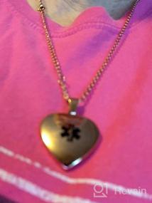 img 8 attached to Heart Charm Medical ID Alert Necklaces For Women With Free Engraving By LinnaLove