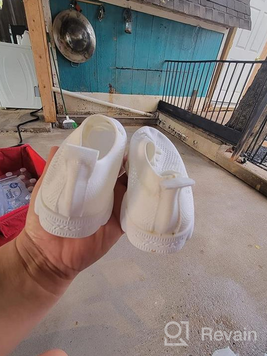 img 1 attached to 👶 Breathable Cotton Mesh Sneakers for 1-4 Year Olds: Slip-on Trainer Shoes for Baby's First Steps, Perfect for Boys and Girls - Ideal for Outdoor Play review by Gus Pierson