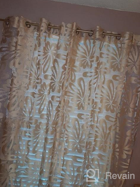 img 1 attached to Top Finel Floral Voile Sheer Curtains 84 Inches Long For Living Room Bedroom Grommet Window Treatments, Light Filtering Drapes 2 Panels, (Cream, 54 W X 84 L ) review by Sabrina Geppert