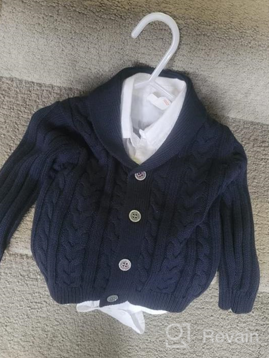 img 1 attached to Feidoog Baby Boys V-Neck Cardigan Crochet Sweater Knit Button Pullover Sweatshirt Toddler review by Justin Reese