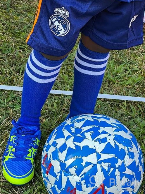 img 1 attached to 🧦 Colorful Knee High Soccer Socks for Boys and Girls - Perfect Tube Socks with Stripes for Toddlers and Babies review by Chris Hayes