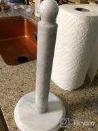 img 1 attached to Handmade White Marble Paper Towel Holder With Stand - Elegant & Durable Kitchen Towel Rack For Wrapping Paper & Hand Towels review by David Mills