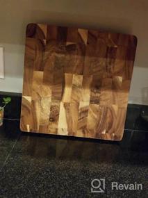 img 5 attached to Roro Wood Square End-Grain Chef Cutting Board And Block, 14 Inch Acacia Square