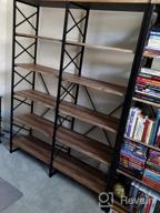 img 1 attached to IRONCK Industrial Bookshelf Double Wide 6-Tier, Open Large Bookcase, Wood And Metal Bookshelves For Home Office, Easy Assembly review by Eric Jackson