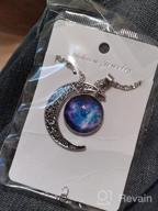img 1 attached to Lcbulu Galaxy Crescent Moon Pendant Necklace: Stunning Jewelry for Women and Teen Girls - 18'' Length review by Hartman Hernandez