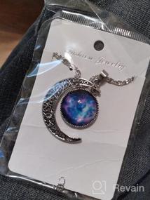 img 8 attached to Lcbulu Galaxy Crescent Moon Pendant Necklace: Stunning Jewelry for Women and Teen Girls - 18'' Length