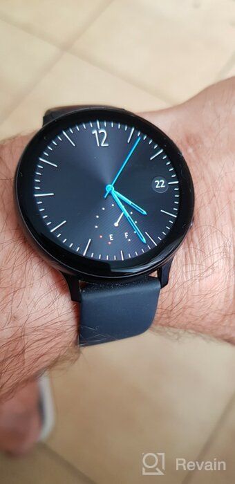 img 1 attached to SAMSUNG Galaxy Watch Active2 (Aqua Black, R820-44mm) 📱 with Bluetooth, Silicon Strap, and Aluminum Bezel - International review by Ae Ra ᠌