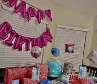 img 1 attached to Eco-Friendly Happy Birthday Balloon Banner - 16-Inch Mylar Foil Letters Sign Bunting For All Ages - Reusable Party Decorations And Supplies For Girls, Boys, And Adults review by Jim Raju