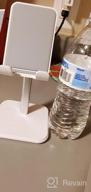 img 1 attached to 📱 apiker Cell Phone Stand - Adjustable Height Angle, Anti-Slip Weighted Base - Compatible with iPhone 13 12 Pro Max/Mini/XS/XR, All 4-7.9 inch Devices - White review by Andres Mayes