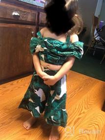 img 5 attached to Banana Leaf Print Toddler Girl'S Outfit Set With Strappy Cold Shoulder Cropped Top And Long Skirt For Stylish Summer Look