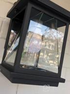img 1 attached to Farmhouse Style Outdoor Wall Lantern - LALUZ Rectangle Porch Lights, A03156 Matte Black Finish With Clear Glass And Anti-Rust Coating, Weather-Proof Fixture For Front Door, Patio, Yards, And Garage review by Oscar Berry