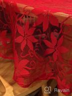 img 1 attached to Red Christmas Tablecloth 60X83 With Lace Leaves Prints - Rectangle Holiday Table Fabric Cover review by Amanda Holmes