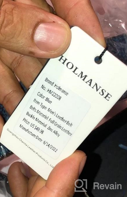 img 1 attached to 👨 HOLMANSE Italian Leather Accessories and Belts with Contrast Stitching for Men review by Rick Booth