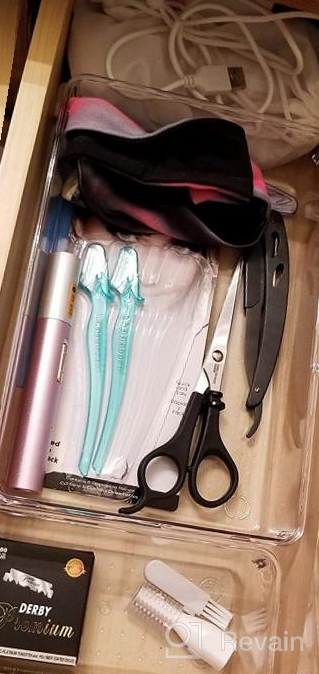 img 1 attached to 25-Piece Clear Plastic Drawer Organizers: Non-Slip Trays For Makeup, Jewelry, Office & More! review by Jacob Morrison