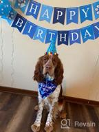 img 1 attached to Celebrate Your Pup'S Big Day With TCBOYING'S 11-Piece Dog Birthday Set – Blue Bandana, Hat, Scarf, Flags, Balloons & More! review by Vinny Howard