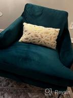img 1 attached to Stylish And Elegant Teal Velvet Loveseat Sofa With Metal Legs - Amazon Brand Rivet review by Lisa Becker