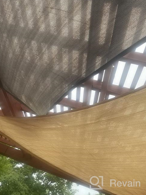 img 1 attached to 12' X 12' X 12' Beige Sun Shade Sail Canopy With Commercial Grade Hardware Kits - For Patio, Garden, Outdoor Facility And Activities By Windscreen4Less. review by Justin Abrams