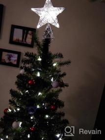 img 8 attached to CVHOMEDECO. Белая звезда на вершине дерева с теплыми белыми светодиодами и таймером для рождественских украшений и праздничного сезонного декора, 8 х 10 дюймов