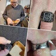 img 1 attached to YVO Customizable Navy Ring: Personalized 🔒 Engraving and Elegant Stainless Steel or Gold Plating review by Stoner Fulton