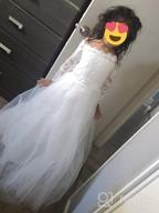 img 1 attached to Kids Lace Pageant Party Christmas Ball 👗 Gown Dress with Long Sleeves - Flower Girl Dress review by Stacy Brooks