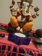 img 1 attached to Marble Powder Lord Ganesh Ganpati Elephant Hindu God Statue: The Blessing, Colored & Enhanced With Gold, Handcrafted In India By Lightahead review by Ryan Morrow