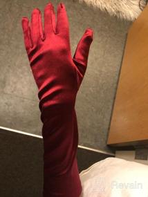 img 7 attached to Идеальное украшение: блестящие атласные перчатки длиной для девочек
