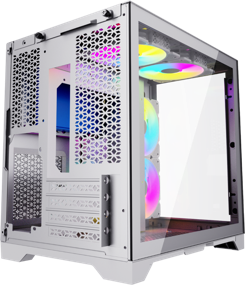 img 3 attached to Powercase Vision Micro, White, Tempered Glass, 4x 120mm 5-color fan, mATX (CVWM-L4)