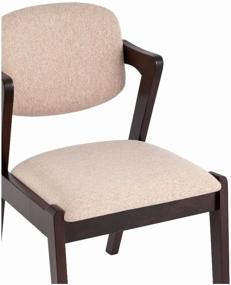 img 2 attached to Set of dining chairs 2 pcs VIVA, solid hevea (espresso), upholstered seat, beige