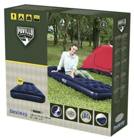 img 1 attached to Bestway Easy Inflate Flocked Air Bed 67223, 185x76 cm, blue