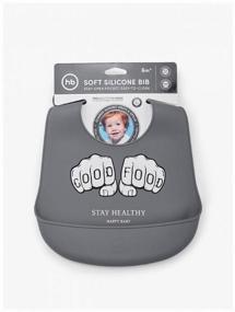 img 2 attached to Happy Baby Нагрудник Expert Silicone baby bib, dark grey