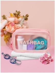 img 3 attached to Toiletry Bag Waterproof Washbag Bag with Handle Organizer Toiletry Bag for Pool Shower Maternity Home, Pink 22*8*12cm