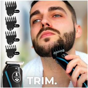 img 3 attached to Manecode 11 in 1 beard, mustache, nose, ear and body trimmer - Hair clipper with self-sharpening blades
