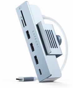 img 1 attached to Мульти хаб Satechi USB-C Clamp Hub 1 x USB-C / 3 x USB-A / SD / microSD для iMac (2021) голубой (ST-UCICHB)