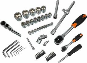 img 1 attached to VORTEX car tool set 73/6/7/4, 76 pcs, black/orange