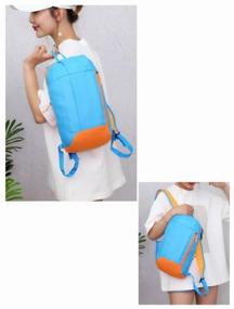 img 1 attached to Durable, waterproof sports backpack, unisex, nylon fabric, 40x21x13 cm, orange-blue