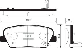 img 2 attached to Rear disc brake pads SANGSIN BRAKE SP1247 for Hyundai, Kia (4 pcs.)