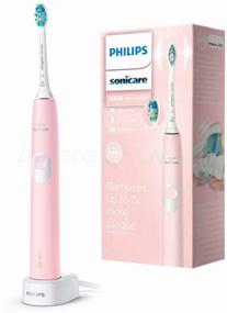 img 1 attached to 🎉 Enhanced Oral Care: Philips Sonicare ProtectiveClean 4300 HX6806/04 Sonic Toothbrush - Lovely Pale Pink Shade