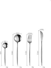 img 3 attached to Xiaomi Cutlery Set Maison Maxx Stainless Steel Modern Flatware 4 Piece Silver 1 4 pcs
