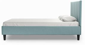 img 3 attached to Double bed with bed base Salotti Jane 160, velor, Taco fabric, light turquoise, 160x200